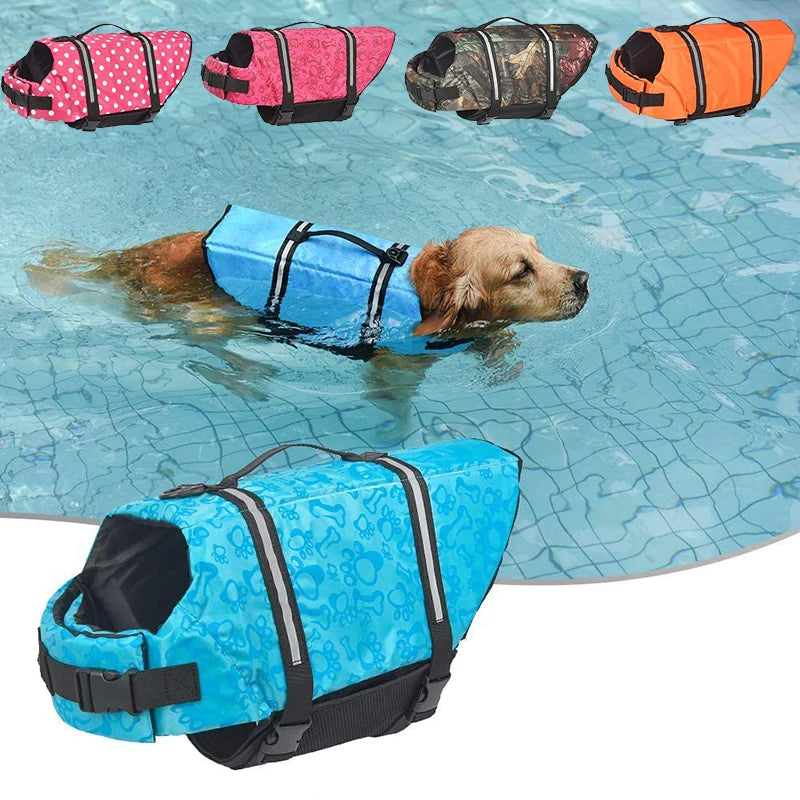 Safety Dog Life Jacket Summer Printed Pet Dog Life Vest Swimming Wear Safety Clothes Outdoor Puppy Big Dog Clothing Vest XXS-XXL