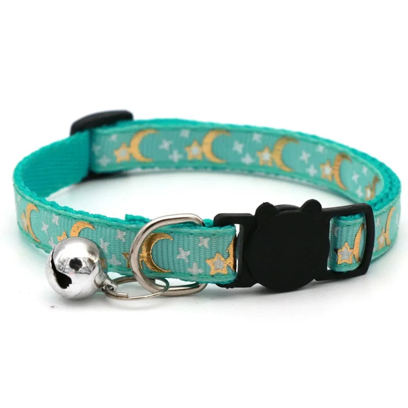 Pet Collar With Bell Cartoon Footprint Colorful Dog Puppy Kitten Collar Adjustable Safety Bell Ring Necklace   NONE Bells lolita