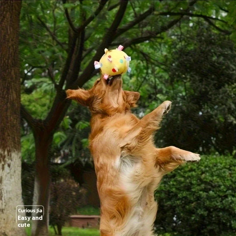 Dog Interactive Sound Ball Toy with Animal Patterns,  Pet Ball Suitable, Outdoor Play and Training, Dog Toy with Lively Design