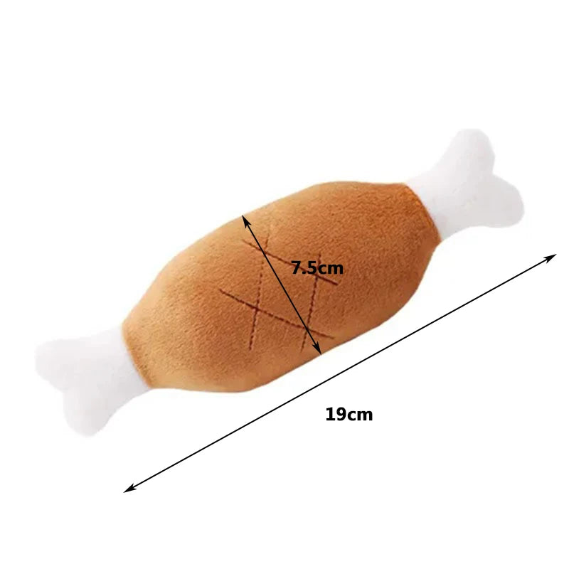 Interactive Plush Squeaky Dog Toy Chicken Legs Bone Shape Pet Dog Plush Toy for Small Medium Large Dogs and Cats