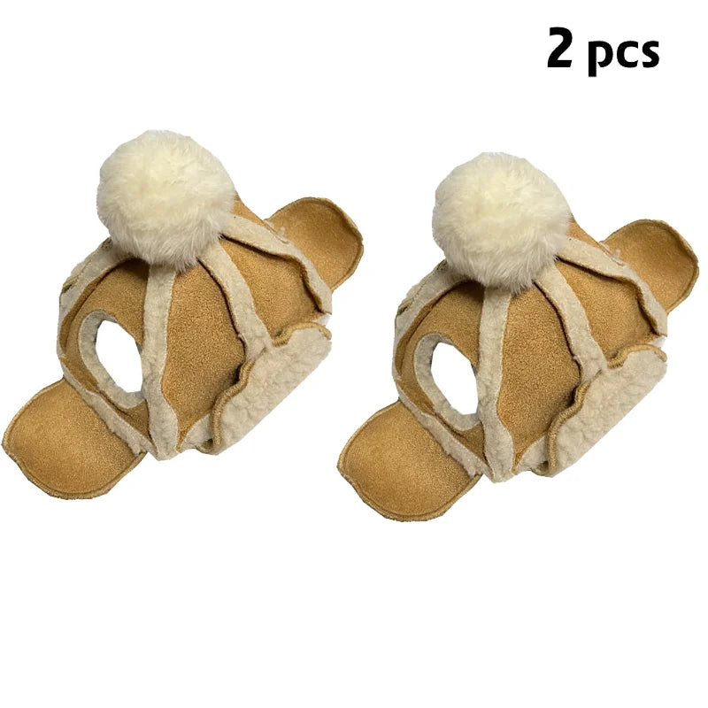 Winter Dogs Hat Puppy Warm Comfortable Handsome Poilt Cashmere Dog Cap  For French Bulldog Teddy Schnauzer Pet Accessories