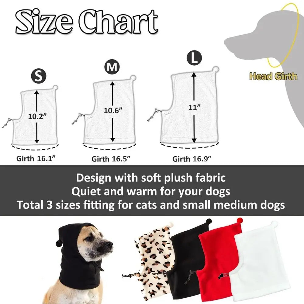 New Cover Head Dog Calming Earmuffs Anxiety Relief Cartoon Pet Hat Warmth Noise-proof Puppy Cap