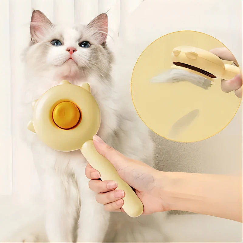 Pet Comb One-Key Hair Removal Cleaning Brush Magic Massage Grooming The Cat Hair Brush Is Easy To Carry And Clean