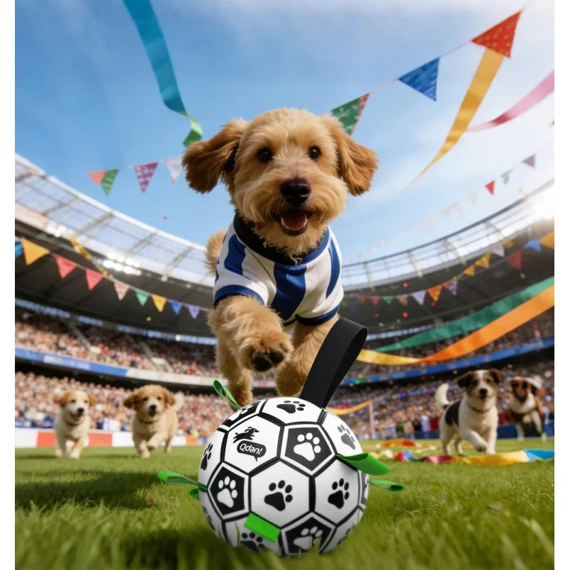 Dog Toys Balls, Dog Soccer Ball with Straps, Dog Birthday Gifts, Herding Ball, Durable Balls for Small Medium Pet, Puppy Outdoor