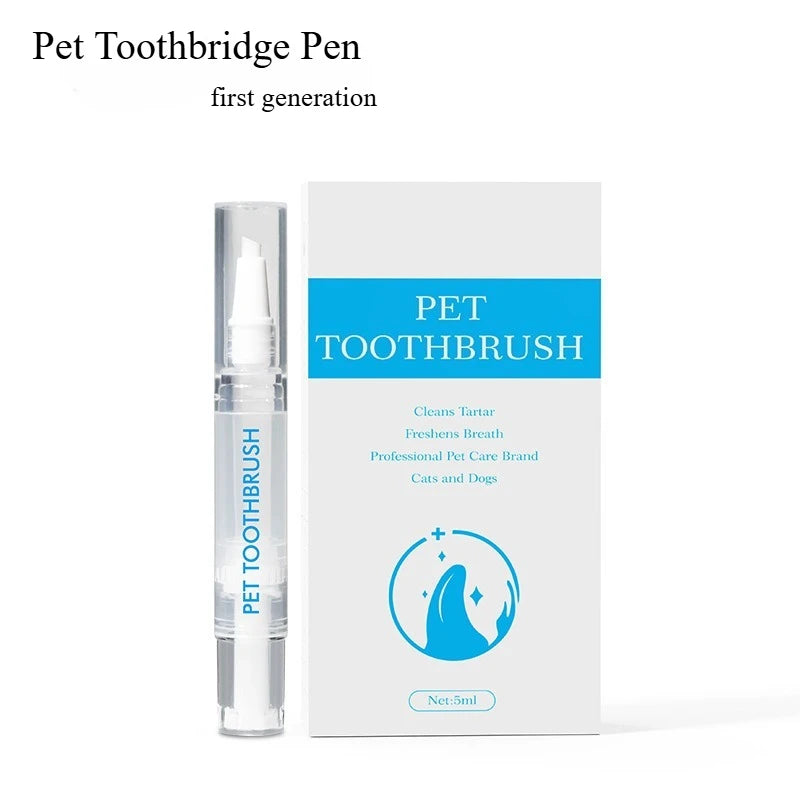 Pet Toothbrush Pen Teeth Cleaning Tool Breath Removing Dental Calculus Toothpaste Integrated Cat Dog Universal Pet Toothbrush