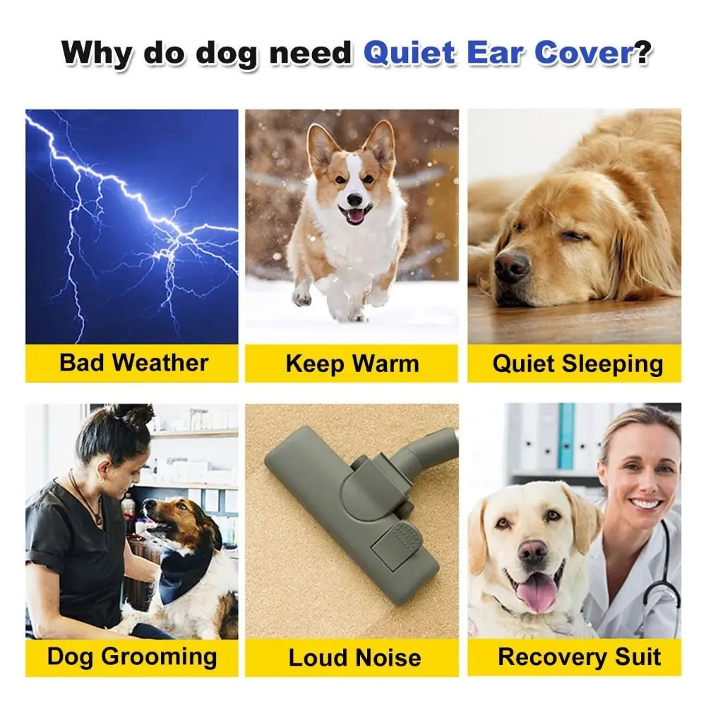 New Cover Head Dog Calming Earmuffs Anxiety Relief Cartoon Pet Hat Warmth Noise-proof Puppy Cap