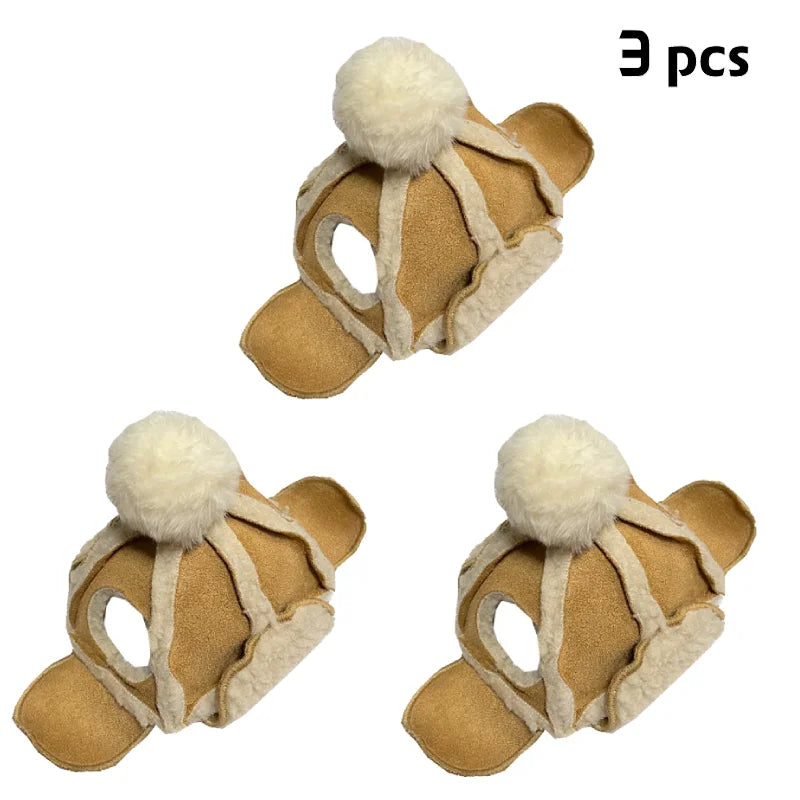 Winter Dogs Hat Puppy Warm Comfortable Handsome Poilt Cashmere Dog Cap  For French Bulldog Teddy Schnauzer Pet Accessories