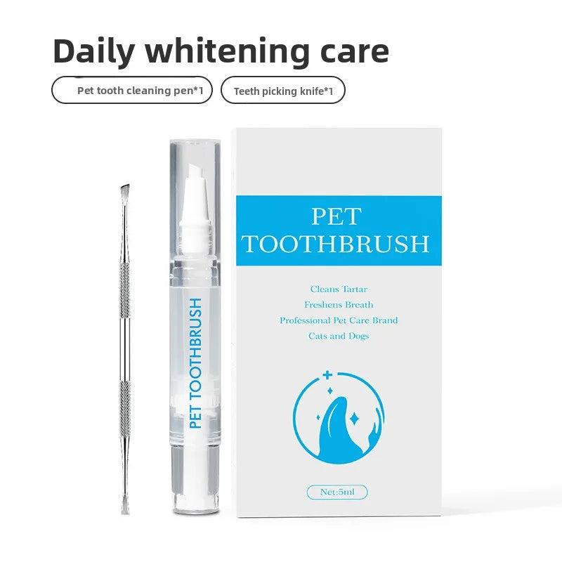 Pet Toothbrush Pen Teeth Cleaning Tool Breath Removing Dental Calculus Toothpaste Integrated Cat Dog Universal Pet Toothbrush