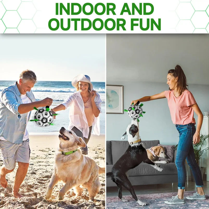 Dog Toys Balls, Dog Soccer Ball with Straps, Dog Birthday Gifts, Herding Ball, Durable Balls for Small Medium Pet, Puppy Outdoor