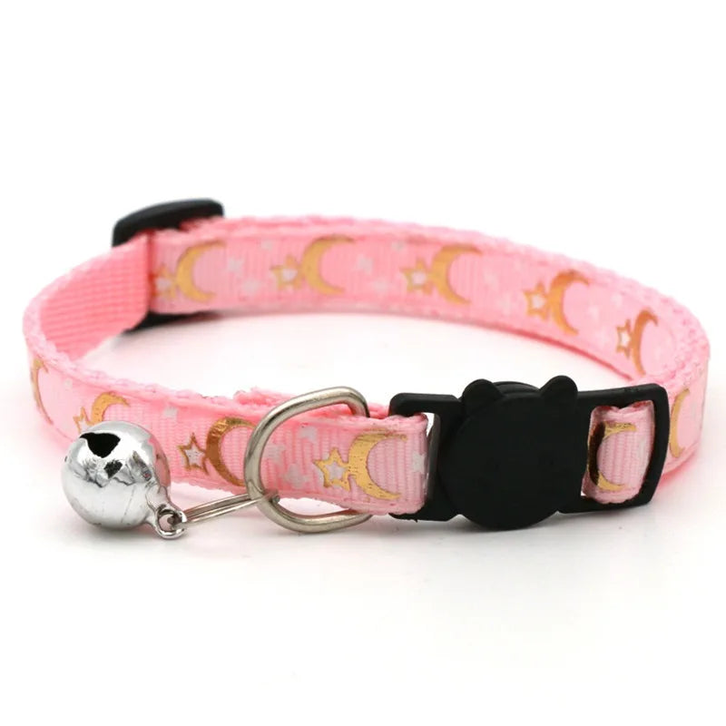 Pet Collar With Bell Cartoon Footprint Colorful Dog Puppy Kitten Collar Adjustable Safety Bell Ring Necklace   NONE Bells lolita