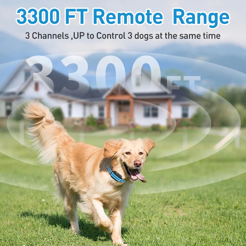 Dog Training Collar with Remote 3300ft Electric Dog Shock Collar for 3 Training Modes Dogs E Collar for Small Medium Large Dogs