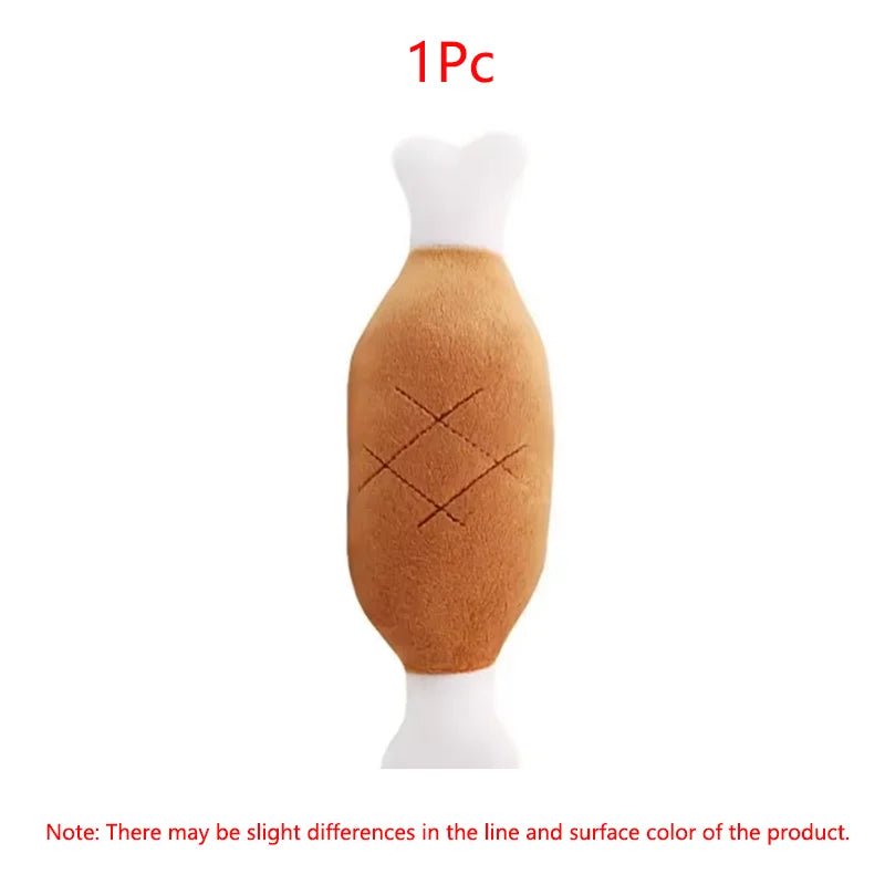 Interactive Plush Squeaky Dog Toy Chicken Legs Bone Shape Pet Dog Plush Toy for Small Medium Large Dogs and Cats