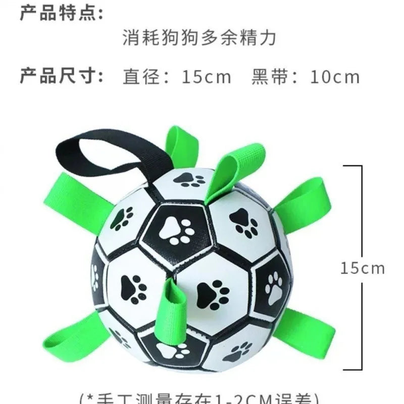 Dog Toys Balls, Dog Soccer Ball with Straps, Dog Birthday Gifts, Herding Ball, Durable Balls for Small Medium Pet, Puppy Outdoor