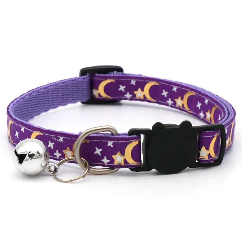 Pet Collar With Bell Cartoon Footprint Colorful Dog Puppy Kitten Collar Adjustable Safety Bell Ring Necklace   NONE Bells lolita