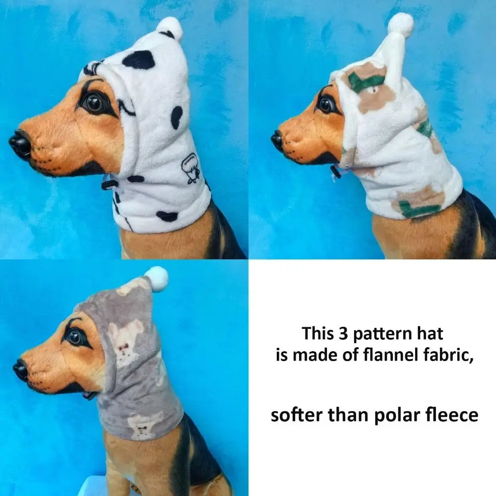 New Cover Head Dog Calming Earmuffs Anxiety Relief Cartoon Pet Hat Warmth Noise-proof Puppy Cap